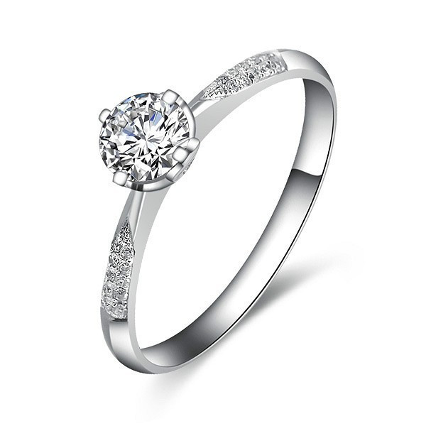 Diamond Rings Cheap
 Elegant Diamond Ring 0 50 Carat Round Cut Diamond on White
