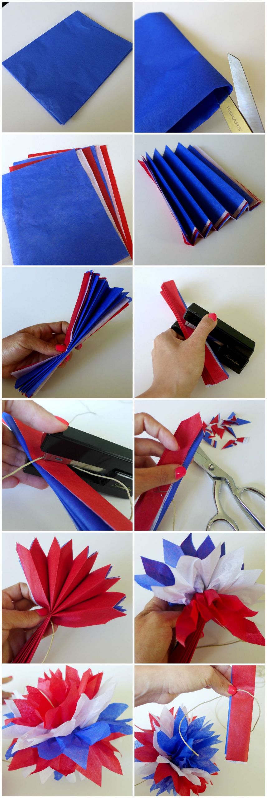 Diy 4th Of July Crafts
 Red White and Blue Pom Garland Memorial Day 4th of
