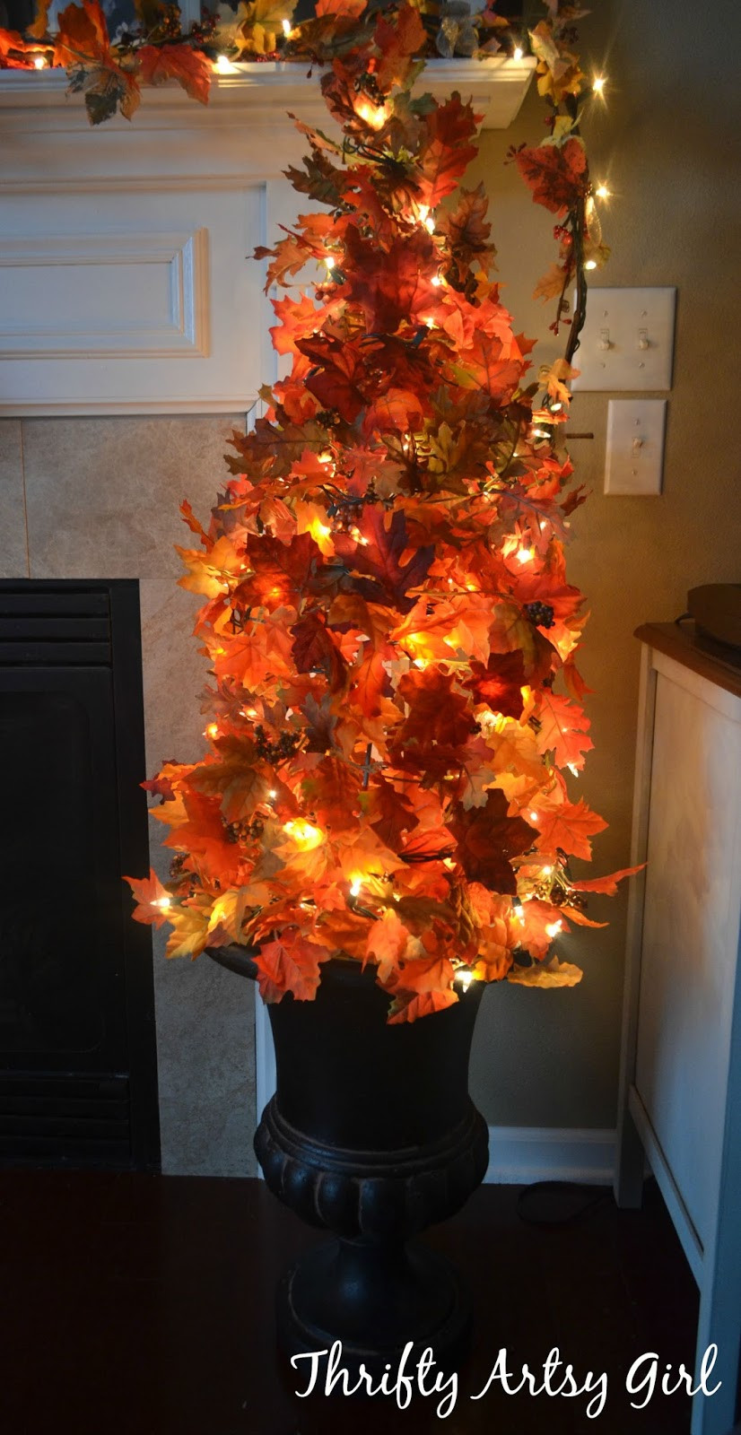 Diy Autumn Decorations
 Thrifty Artsy Girl Easy DIY Fall Leaves Potted Topiary