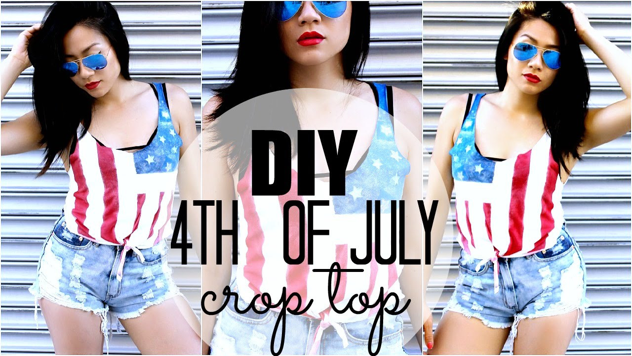 Diy Fourth Of July Outfit
 DIY Fourth of July American Flag Crop Top Pinterest