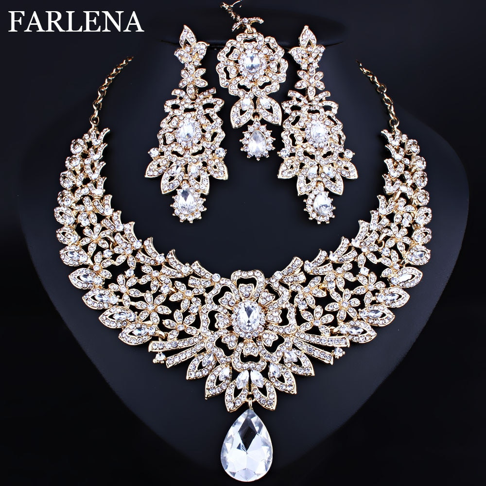 Earrings And Necklace Set
 FARLENA Wedding Jewelry Classic Indian Bridal Necklace