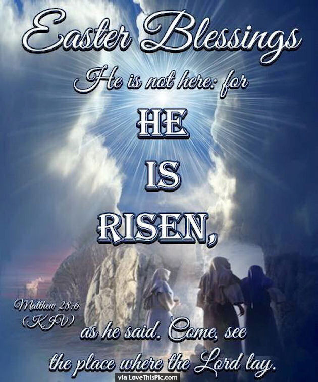 Easter He Has Risen Quotes
 Easter Blessings He Is Risen Religious Quote