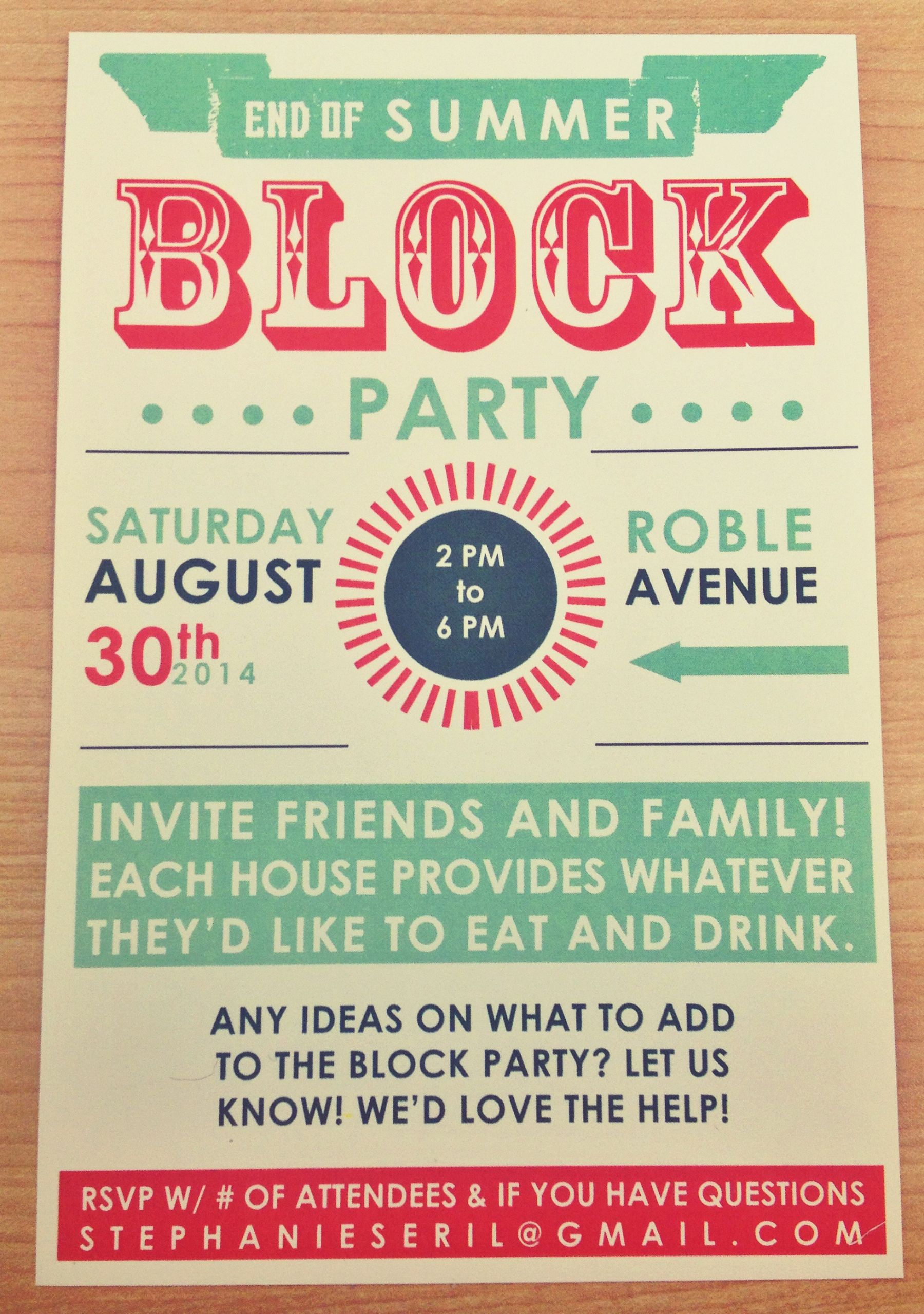 End Of Summer Party Invites
 End of Summer Block Party