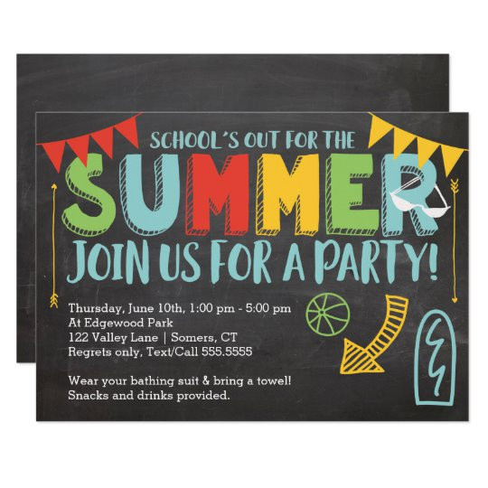 End Of Summer Party Invites
 Summer Party Invitation School s Out Invitation