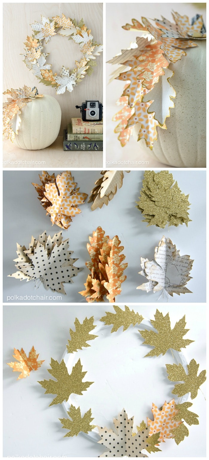 Fall Crafts Pinterest
 Paper Leaf Autumn Wreath Tutorial and lots of Gorgeous