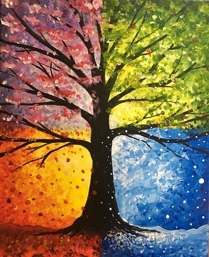Fall Paint Night Ideas
 Paint Nite Hot Cold Wet and Falling