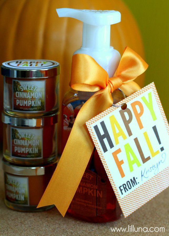 Fall Teacher Gifts
 Easy Fall Gift Idea w free printable i ♥ fall