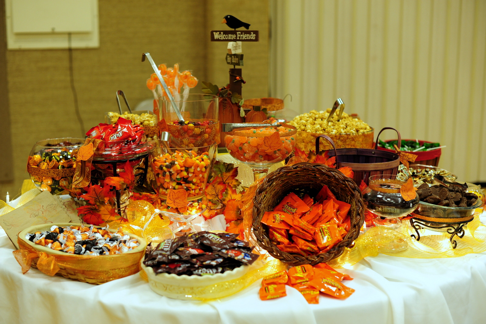 Fall Themed Party Food
 Leafy Tree Tops Fall Autumn themed candy buffet the sequel