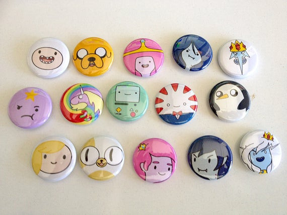 Fandom Pins
 Adventure Time 1 button pin set by Rosewine on Etsy