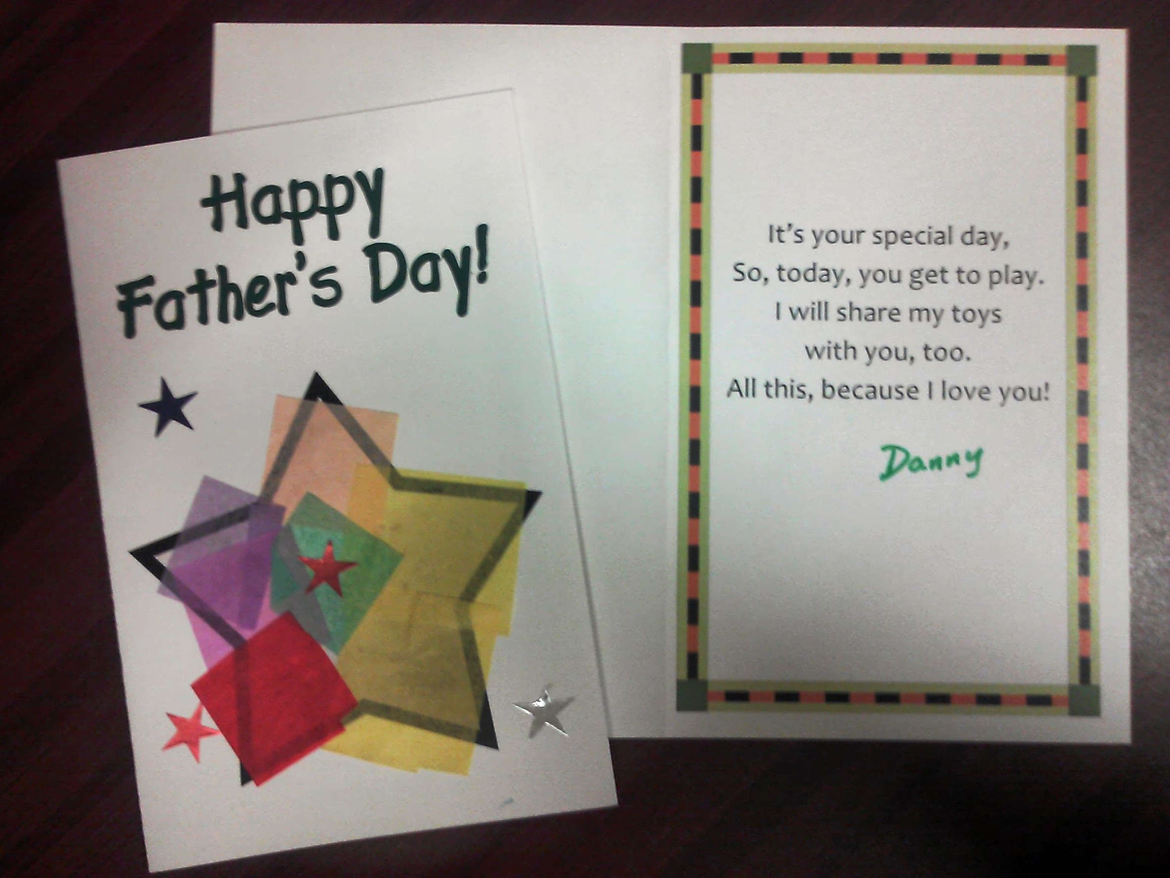 Fathers Day Card Craft
 Mother’s Day and Father’s Day Crafts