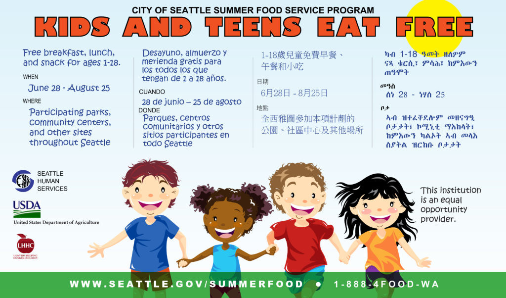 Free Summer Food Program
 Free summer meal program for youth starts June 28th