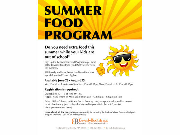 Free Summer Food Program
 Kids Eat Free through the Summer Food Program Beverly