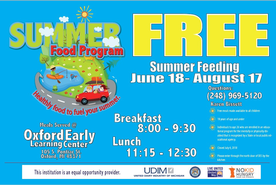 Free Summer Food Program
 Free Summer Food Program Oxford munity School