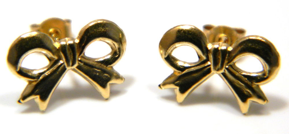Gold Bow Earrings
 Ribbon Bow Stud Earring – 9ct Gold