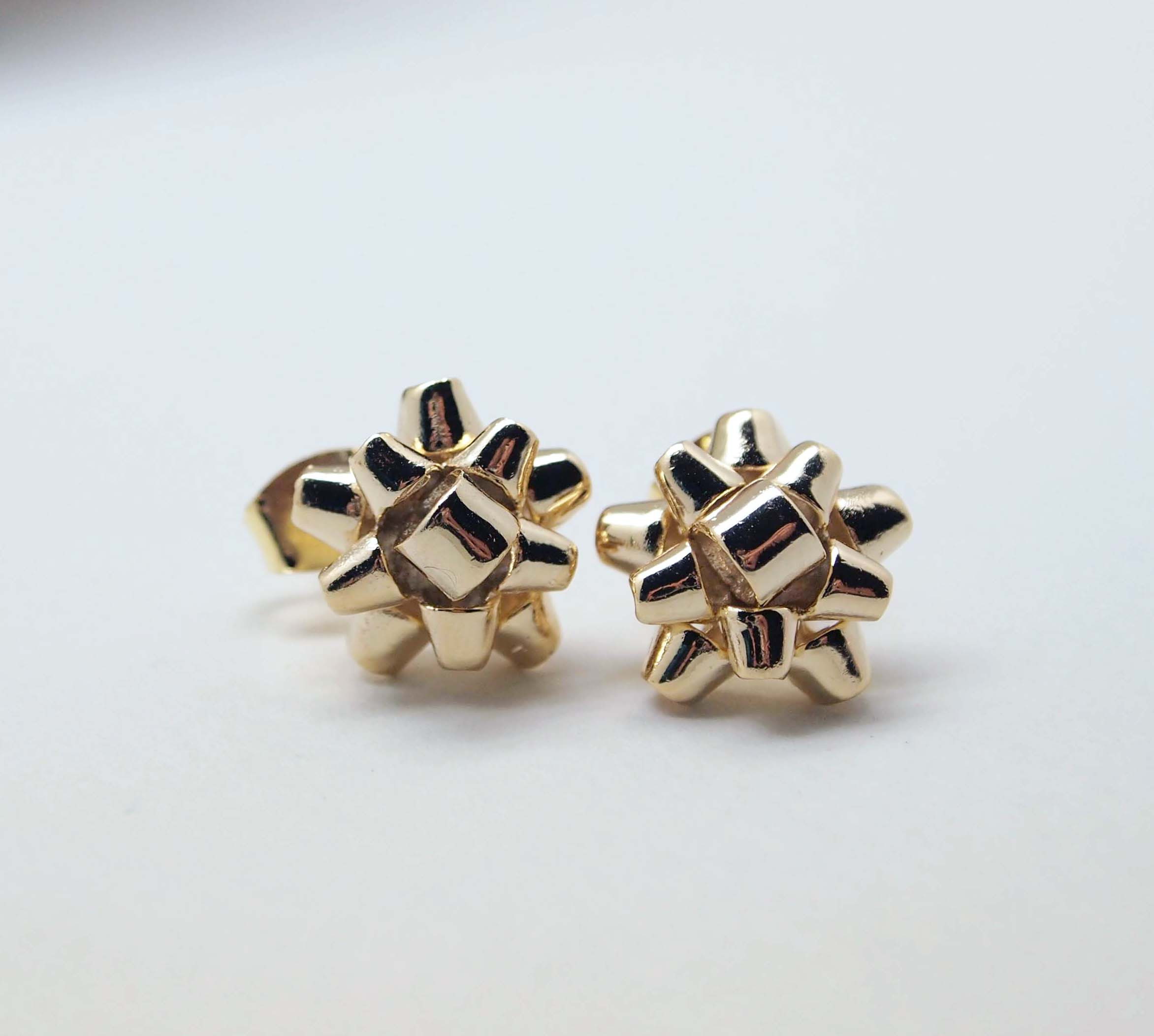 Gold Bow Earrings
 Gift Wrapping Bow Stud Earrings In Gold on Luulla