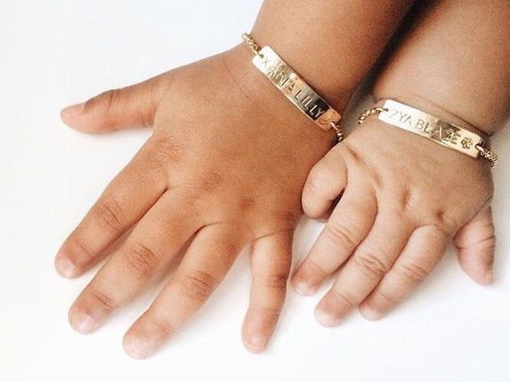 Gold Bracelets For Babies
 Personalized Baby Bracelet Gold Baby Bracelet Baby Gift