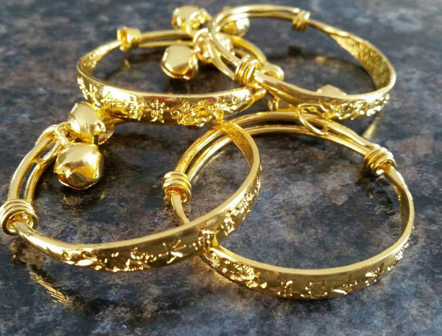 Gold Bracelets For Babies
 Baby girl bangles newborn bracelets gold Baby jewelry
