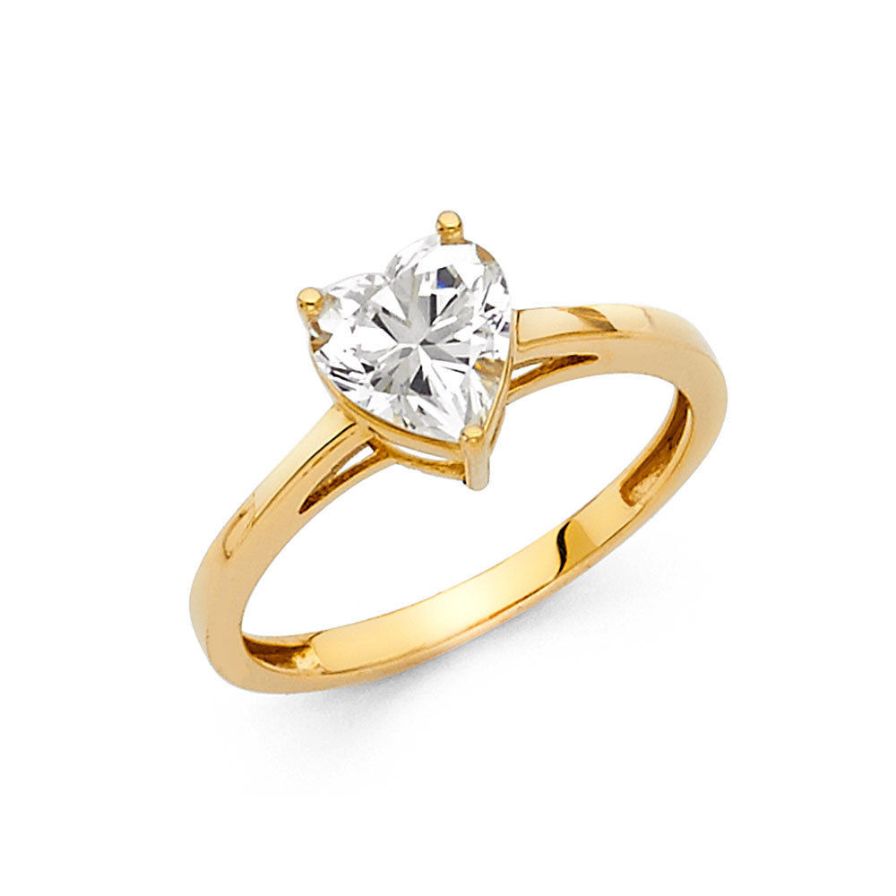 Gold Diamond Engagement Rings
 1 00 Ct Heart Diamond Solitaire Engagement Wedding Ring