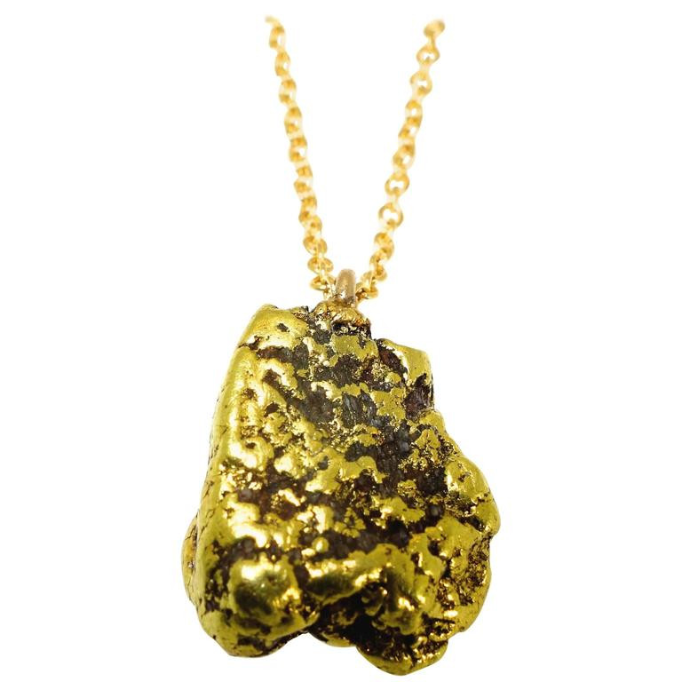 Gold Nugget Necklace
 19th Century Alaskan Gold Nug Pendant at 1stdibs