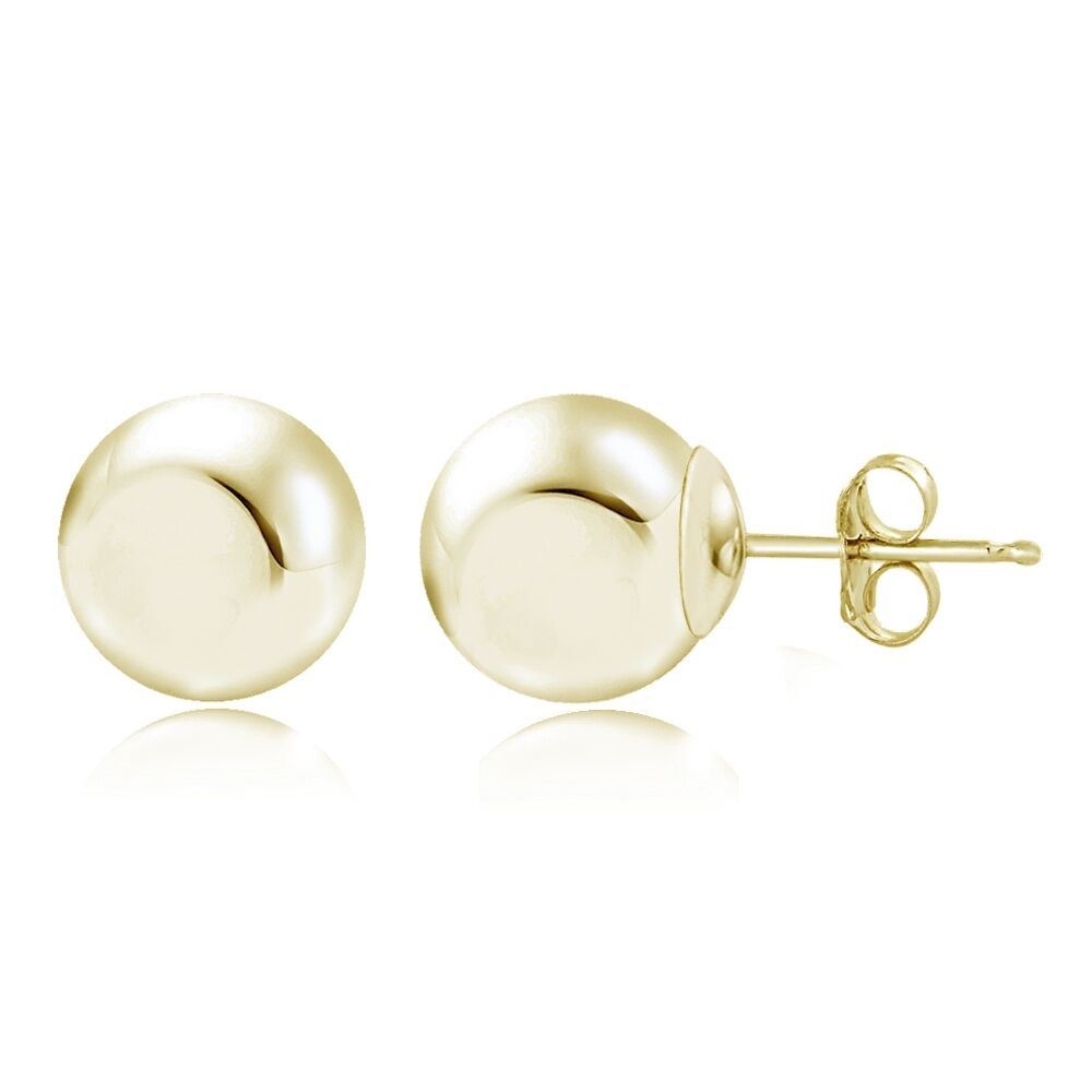 Gold Studs Earrings
 14K Yellow Gold Ball Stud Earrings 5mm