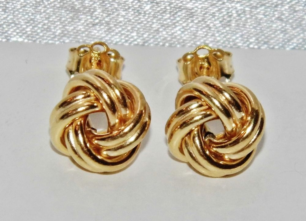Gold Studs Earrings
 UK HALLMARKED 9 CT YELLOW GOLD CELTIC KNOT LADIES STUD
