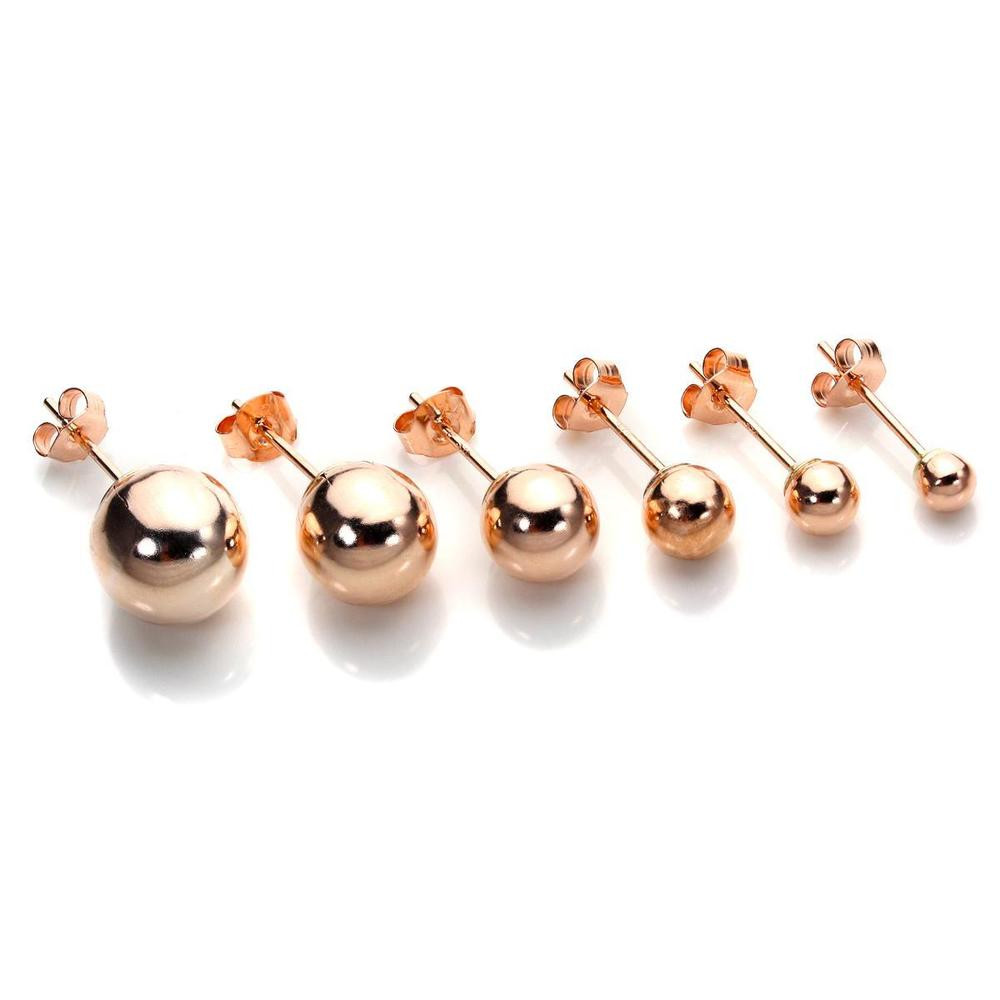 Gold Studs Earrings
 Pair 9ct Rose Gold Ball Stud Earrings 3mm 8mm Gold