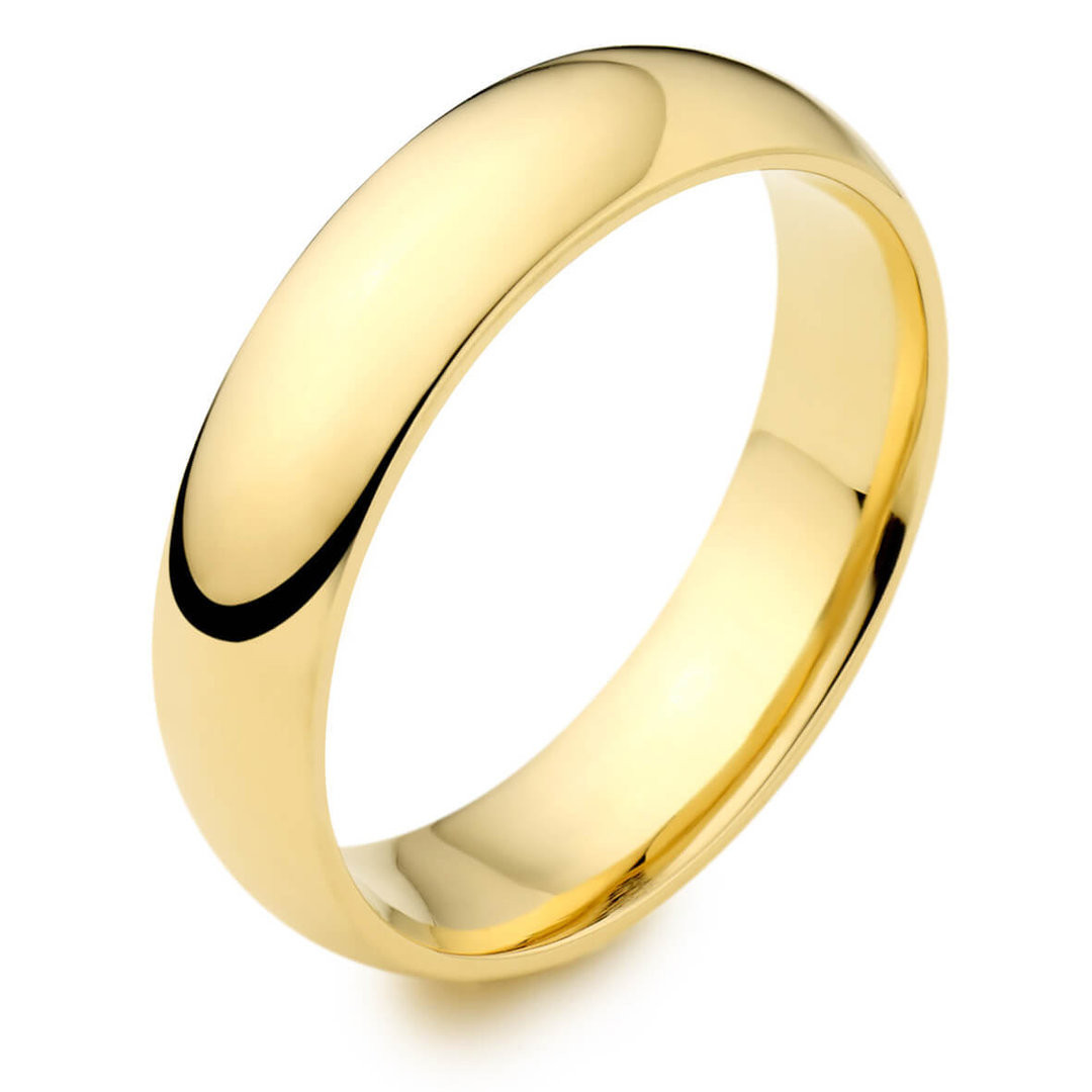 Gold Wedding Rings For Men
 Men s 18ct yellow Gold 8mm D shape Wedding Ring