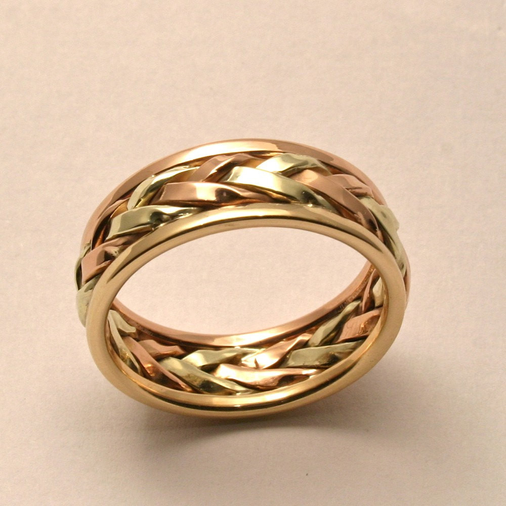 Gold Wedding Rings For Men
 Braided in Gold Men s Wedding Band Handmade in