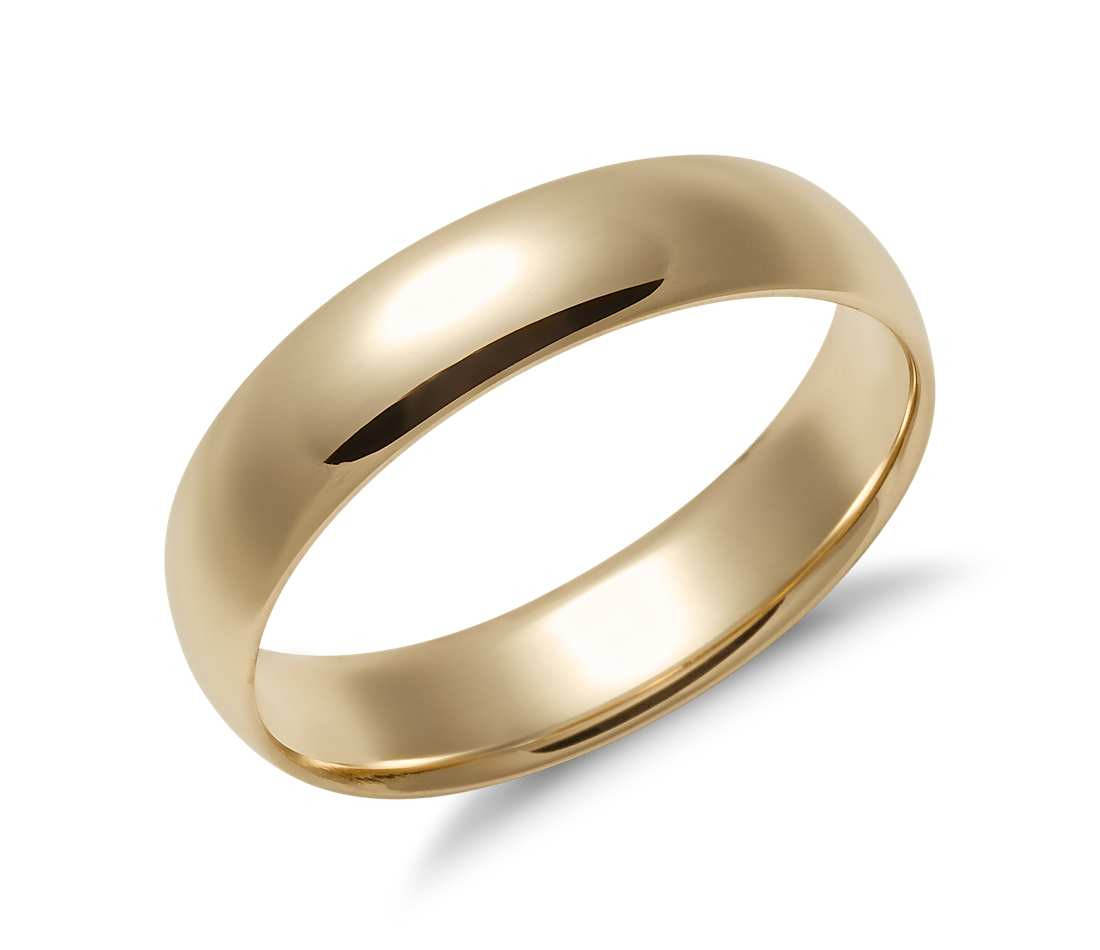 Gold Wedding Rings For Men
 Mid weight fort Fit Wedding Band in 14k Yellow Gold