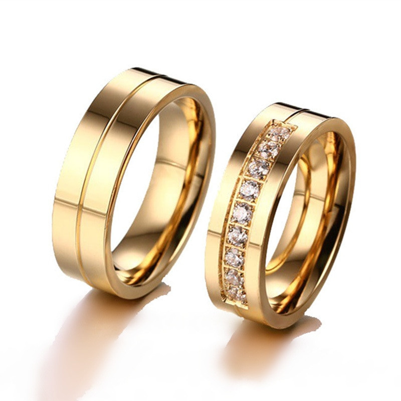 Gold Wedding Rings For Men
 Aliexpress Buy H HYDE Trendy Lovers Wedding Bands