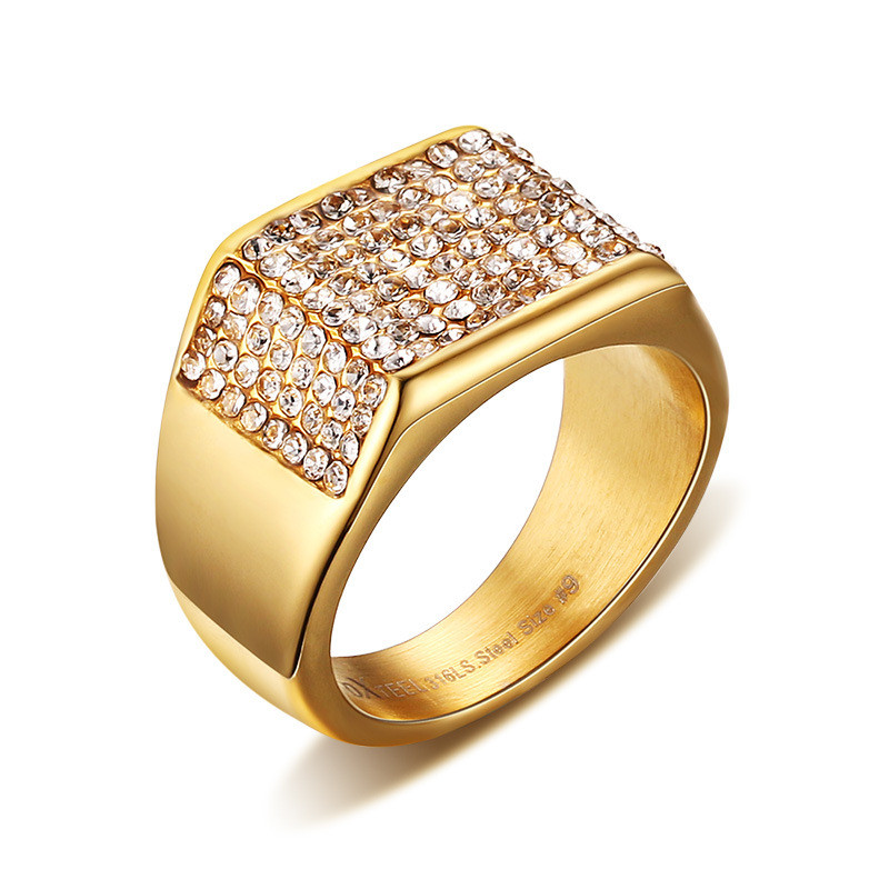 Gold Wedding Rings For Men
 Fashion Gold color CZ Zircon wedding Rings for Men Vintage