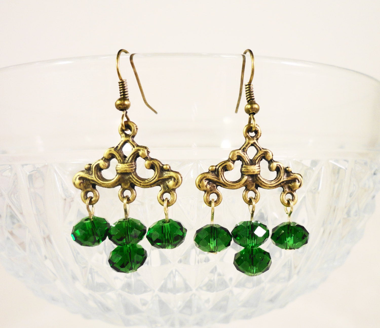 Green Chandelier Earrings
 Green Chandelier Earrings Emerald Green Crystal Earrings