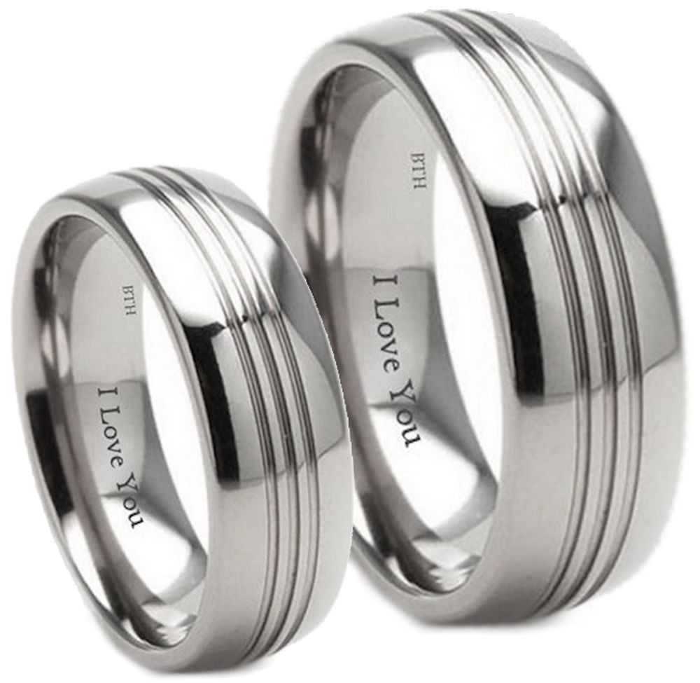 His And Hers Wedding Band Sets
 New Boxed 7mm His And Hers Titanium Wedding Engagement