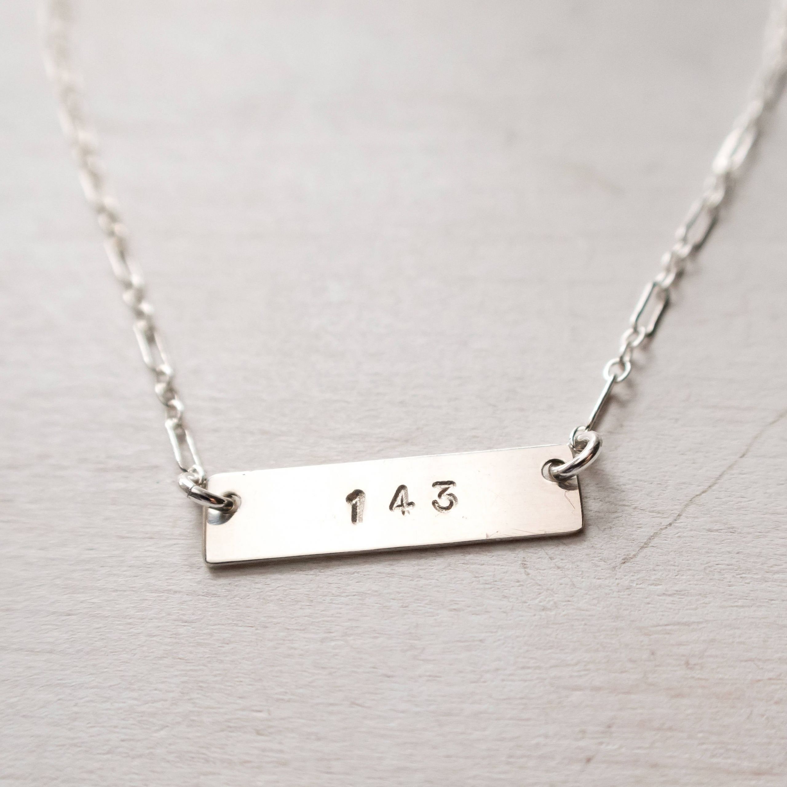 I Love You Necklace For Girlfriend
 I Love You 143 Necklace Horizontal Bar Necklace Choker