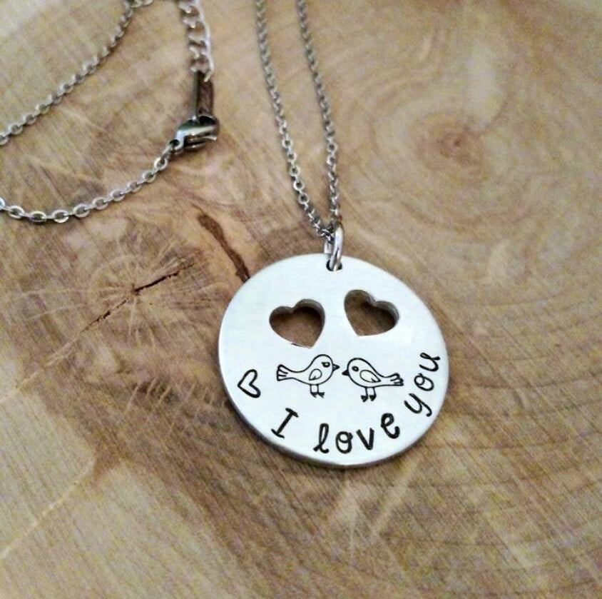 I Love You Necklace For Girlfriend
 I love you necklace best friend necklace girlfriend