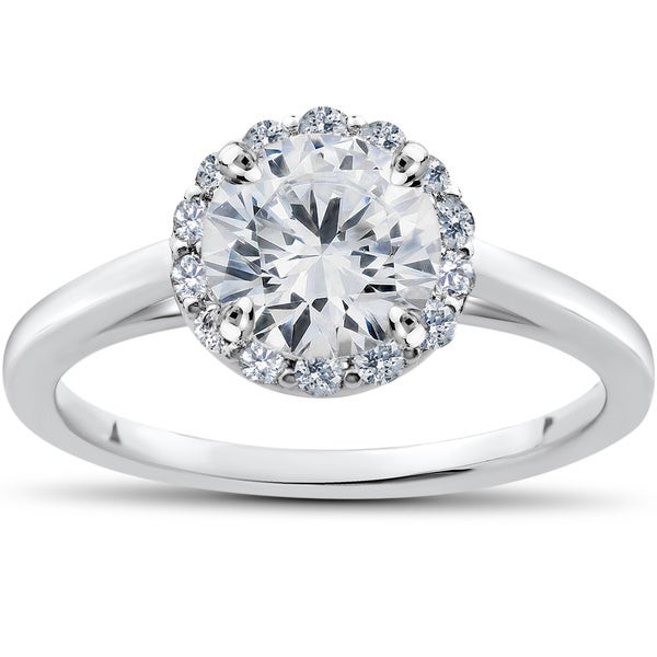 Lab Grown Diamond Rings
 Shop 14k White Gold 1ct TDW Lab Grown Diamond Madelyn Halo