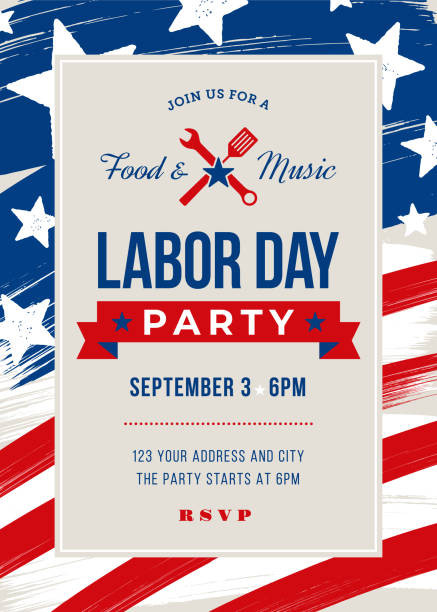 Labor Day Party Invite
 Best Paper Plate Illustrations Royalty Free Vector