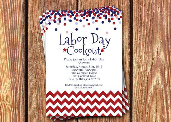 Labor Day Party Invite
 Items similar to Memorial Day • 4th of July • Labor Day