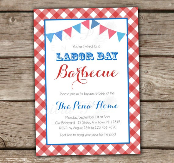 Labor Day Party Invite
 Items similar to Labor Day Barbecue Party Invitation