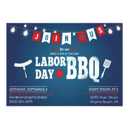 Labor Day Party Invite
 Labor Day BBQ Party Invitation