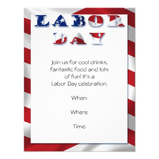 Labor Day Party Invite
 Patriotic Flag Labor Day Party Invitation 4 25" X 5 5