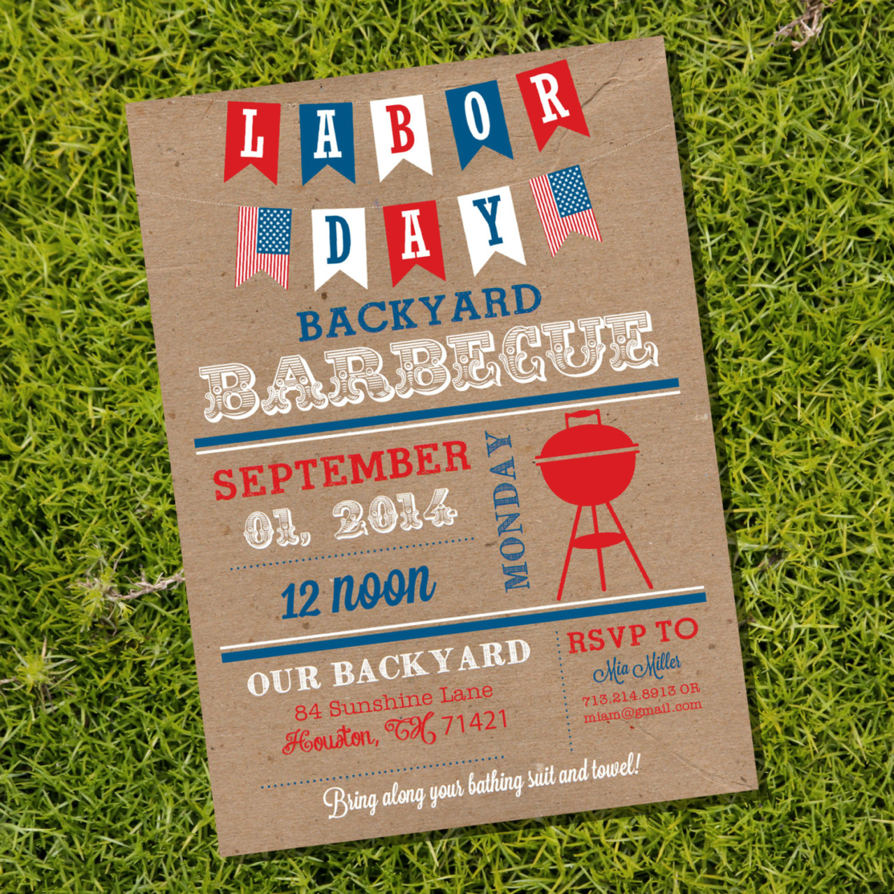 Labor Day Party Invite
 10 Labor Day BBQ Invitation Cards