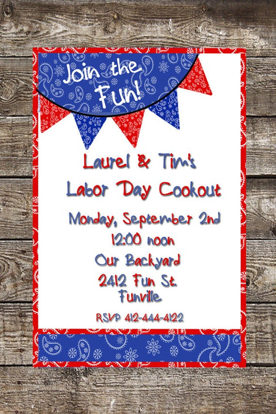 Labor Day Party Invite
 Unavailable Listing on Etsy