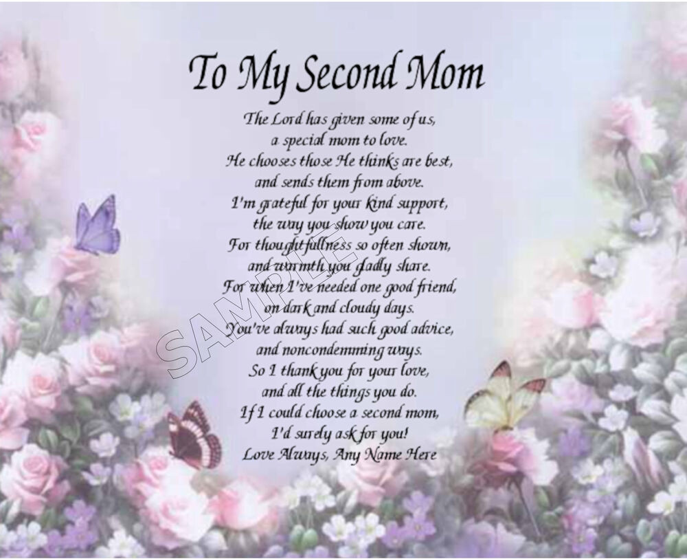 Late Mother's Day Gifts
 TO MY SECOND MOM PERSONALIZED ART POEM MEMORY BIRTHDAY
