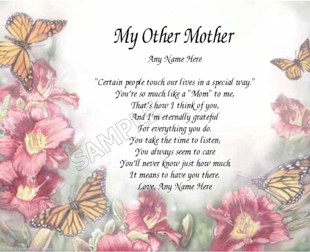 Late Mother's Day Gifts
 MY OTHER MOTHER PERSONALIZED ART POEM MEMORY BIRTHDAY