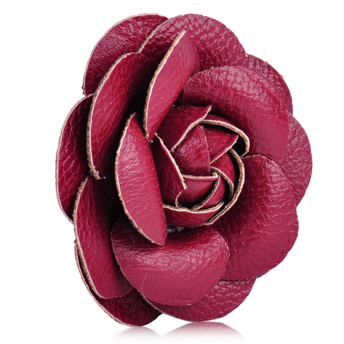 Leather Brooches
 Vintage Charm Colorful Camellia Pin Brooch PU Leather
