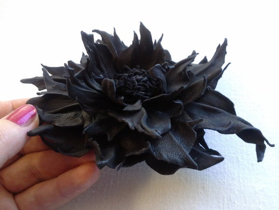 Leather Brooches
 Leather flower brooch Leather pin accessories leather hair