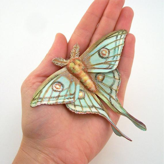 Leather Brooches
 Spanish Moon moth leather brooch