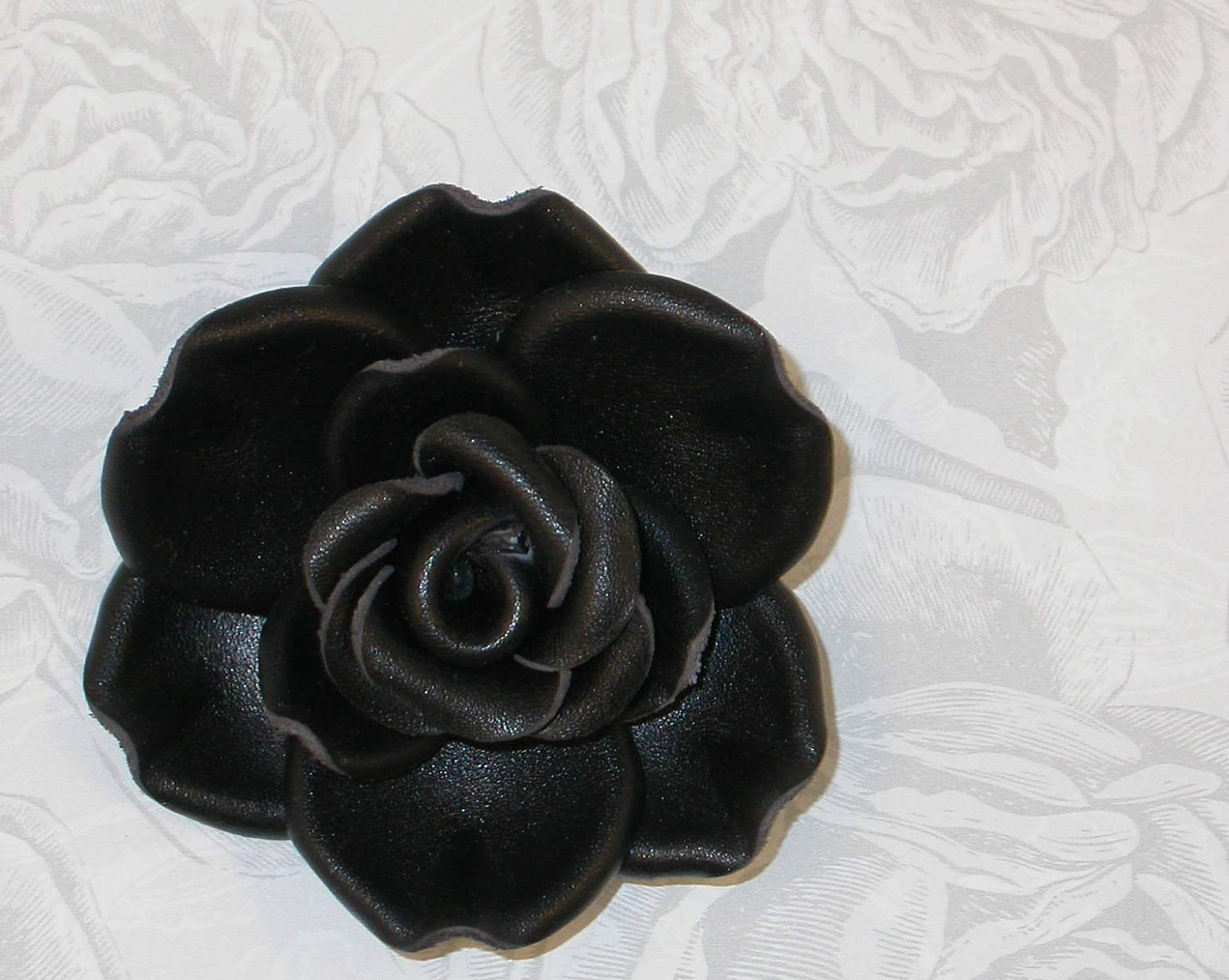 Leather Brooches
 Leather Brooch leather rose brooch in black leather