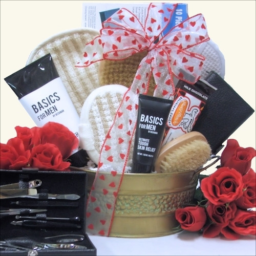 Masculine Valentines Day Gifts
 Just For Men Spa Basket Gifts for Guys Dad Gifts